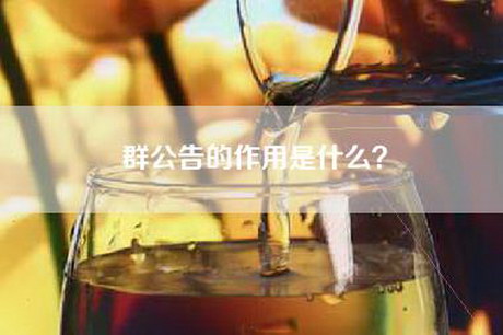 群公告的作用是什么？