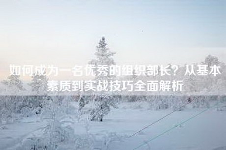 如何成为一名优秀的组织部长？从基本素质到实战技巧全面解析