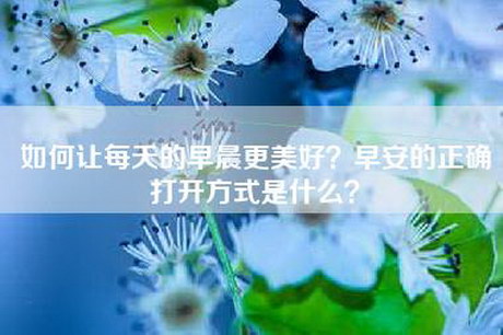 如何让每天的早晨更美好？早安的正确打开方式是什么？