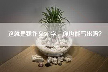 这就是我作文500字，你也能写出吗？