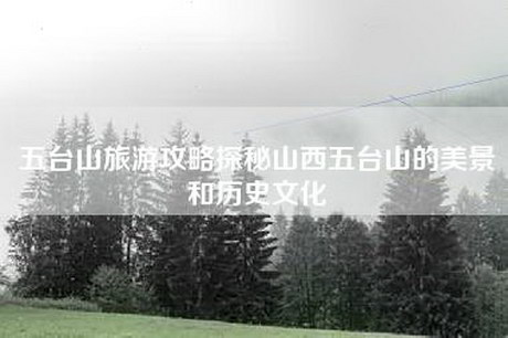 五台山旅游攻略探秘山西五台山的美景和历史文化