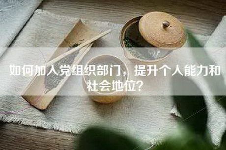 如何加入党组织部门，提升个人能力和社会地位？