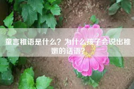 童言稚语是什么？为什么孩子会说出稚嫩的话语？