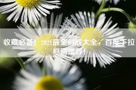 收藏必备！2021最全对联大全，百度下拉框词推荐！