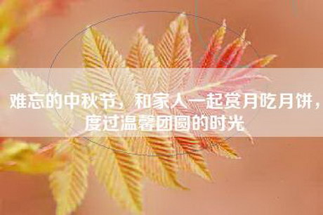 难忘的中秋节，和家人一起赏月吃月饼，度过温馨团圆的时光