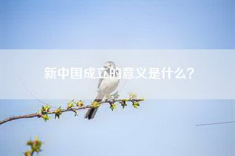 新中国成立的意义是什么？