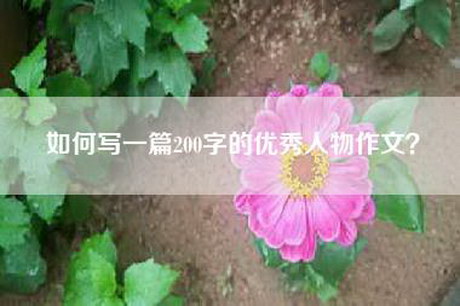 如何写一篇200字的优秀人物作文？