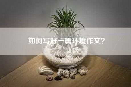 如何写好一篇环境作文？