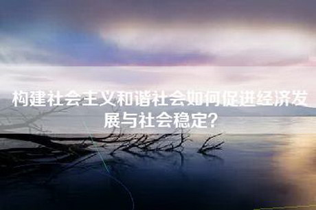 构建社会主义和谐社会如何促进经济发展与社会稳定？