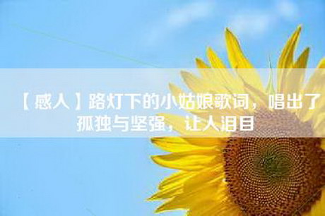 【感人】路灯下的小姑娘歌词，唱出了孤独与坚强，让人泪目
