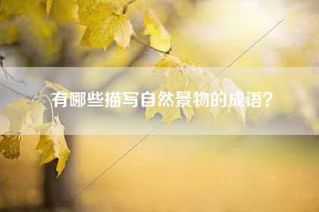 有哪些描写自然景物的成语？