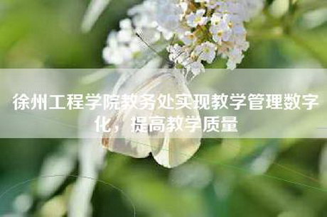 徐州工程学院教务处实现教学管理数字化，提高教学质量