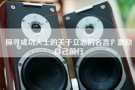 探寻成功人士的关于立志的名言，激励自己前行