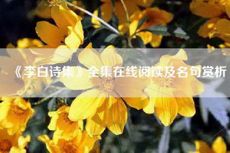 《李白诗集》全集在线阅读及名句赏析