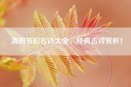 清明节的古诗大全，经典古诗赏析！