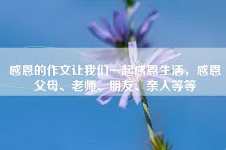 感恩的作文让我们一起感恩生活，感恩父母、老师、朋友、亲人等等