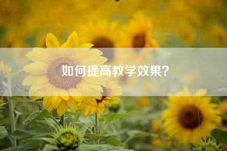 如何提高教学效果？