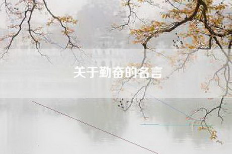 关于勤奋的名言