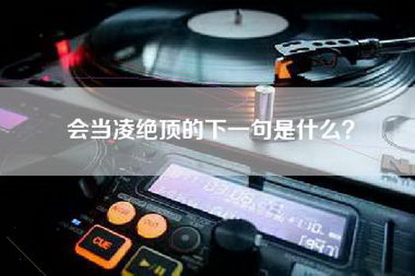 会当凌绝顶的下一句是什么？