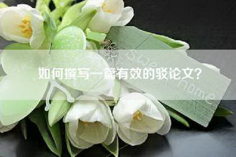 如何撰写一篇有效的驳论文？