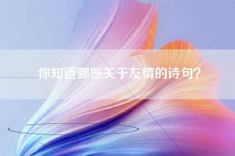 你知道哪些关于友情的诗句？