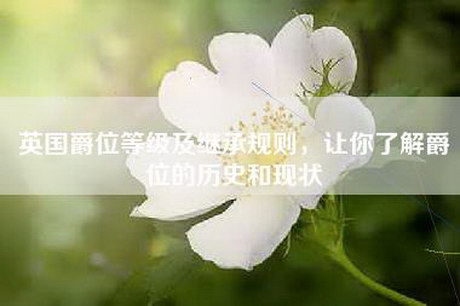 英国爵位等级及继承规则，让你了解爵位的历史和现状