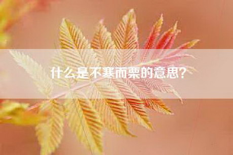 什么是不寒而栗的意思？