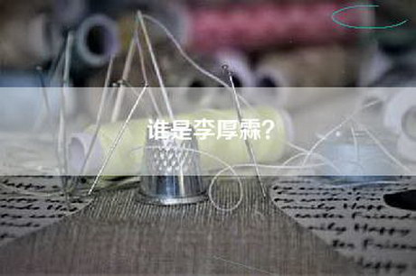 谁是李厚霖？