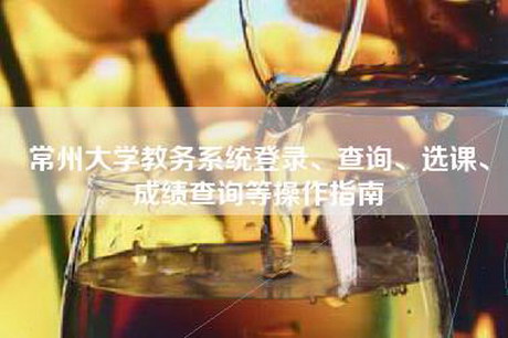 常州大学教务系统登录、查询、选课、成绩查询等操作指南