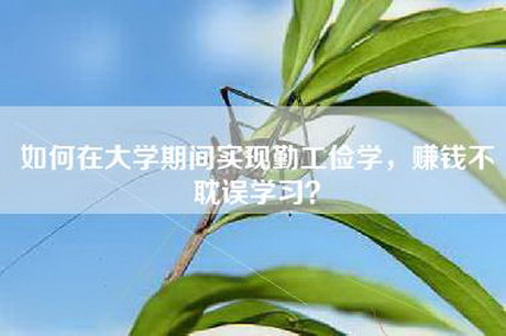 如何在大学期间实现勤工俭学，赚钱不耽误学习？