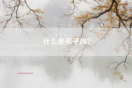 什么是弟子规？
