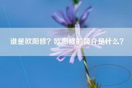 谁是欧阳修？欧阳修的简介是什么？