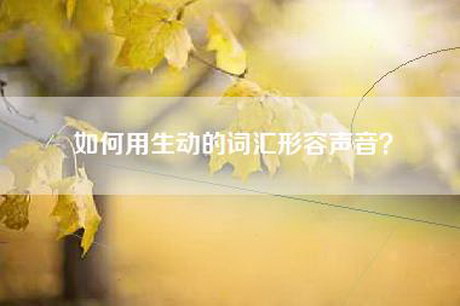 如何用生动的词汇形容声音？