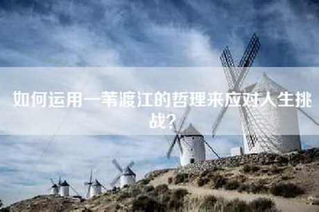 如何运用一苇渡江的哲理来应对人生挑战？