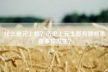 什么是元上都？历史上元上都有哪些重要事件发生？