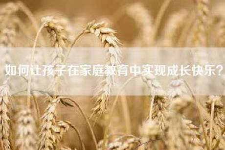 如何让孩子在家庭教育中实现成长快乐？