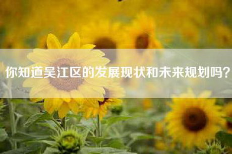 你知道吴江区的发展现状和未来规划吗？
