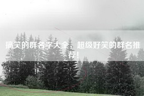 搞笑的群名字大全，超级好笑的群名推荐！