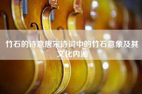 竹石的诗意唐宋诗词中的竹石意象及其文化内涵