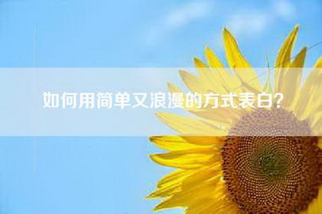 如何用简单又浪漫的方式表白？