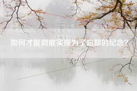 如何才能彻底实现为了忘却的纪念？