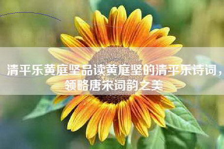 清平乐黄庭坚品读黄庭坚的清平乐诗词，领略唐宋词韵之美