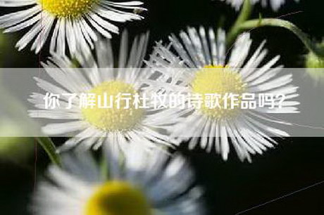 你了解山行杜牧的诗歌作品吗？