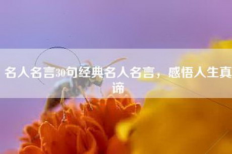 名人名言30句经典名人名言，感悟人生真谛