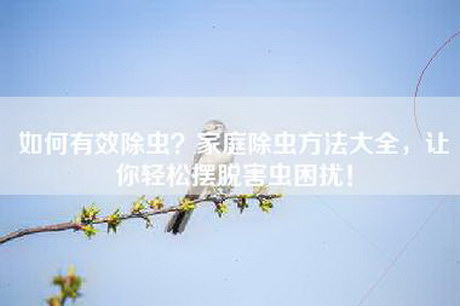 如何有效除虫？家庭除虫方法大全，让你轻松摆脱害虫困扰！