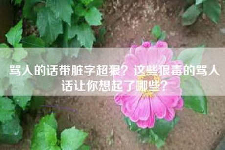 骂人的话带脏字超狠？这些狠毒的骂人话让你想起了哪些？