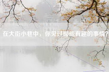 在大街小巷中,你见过哪些有趣的事情? 在大街小巷中,你见过哪些有趣的事情?