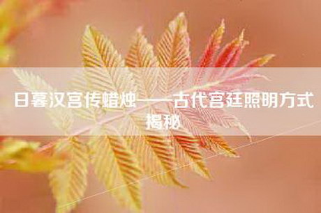 日暮汉宫传蜡烛——古代宫廷照明方式揭秘