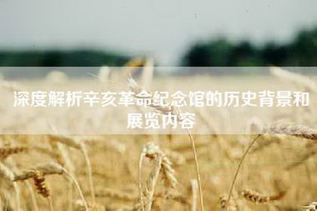 深度解析辛亥革命纪念馆的历史背景和展览内容