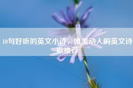10句好听的英文小诗，唯美动人的英文诗歌推荐